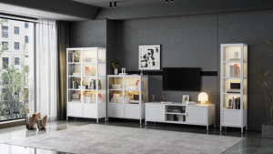 <span class=keywords><strong>ตู้</strong></span><span class=keywords><strong>โชว์</strong></span>เหล็กสไตล์นอร์ดิก <span class=keywords><strong>ตู้</strong></span><span class=keywords><strong>วาง</strong></span><span class=keywords><strong>ทีวี</strong></span>เหล็กสไตล์นอร์ดิก <span class=keywords><strong>ตู้</strong></span>เก็บของโลหะสำหรับห้องนั่งเล่น พร้อมบานกระจก - Product Image 5