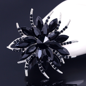 Atacado New Grande Flor De Cristal Broche das Mulheres Rhinestone Girassol Peito Flor Jóias Colar Flor Broche - Product Image 5