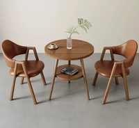 Petit ensemble de table basse et de chaises en bois massif moderne pour la maison, idéal pour les salons de thé, les cafés, les réceptions et les négociations.