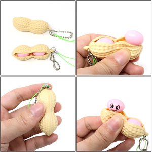 Porte-clés cacahuètes à presser, jouets sensoriels anti-stress, cadeaux pour enfants et adultes, soulagement du stress - Product Image 3