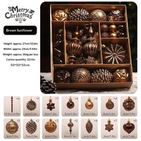 Vente en gros usine – Nouveaux pendentifs décoratifs en résine marron à sequins pour boules de Noël – Ensemble créatif de petites décorations DIY pour sapin de Noël – Modèle 4