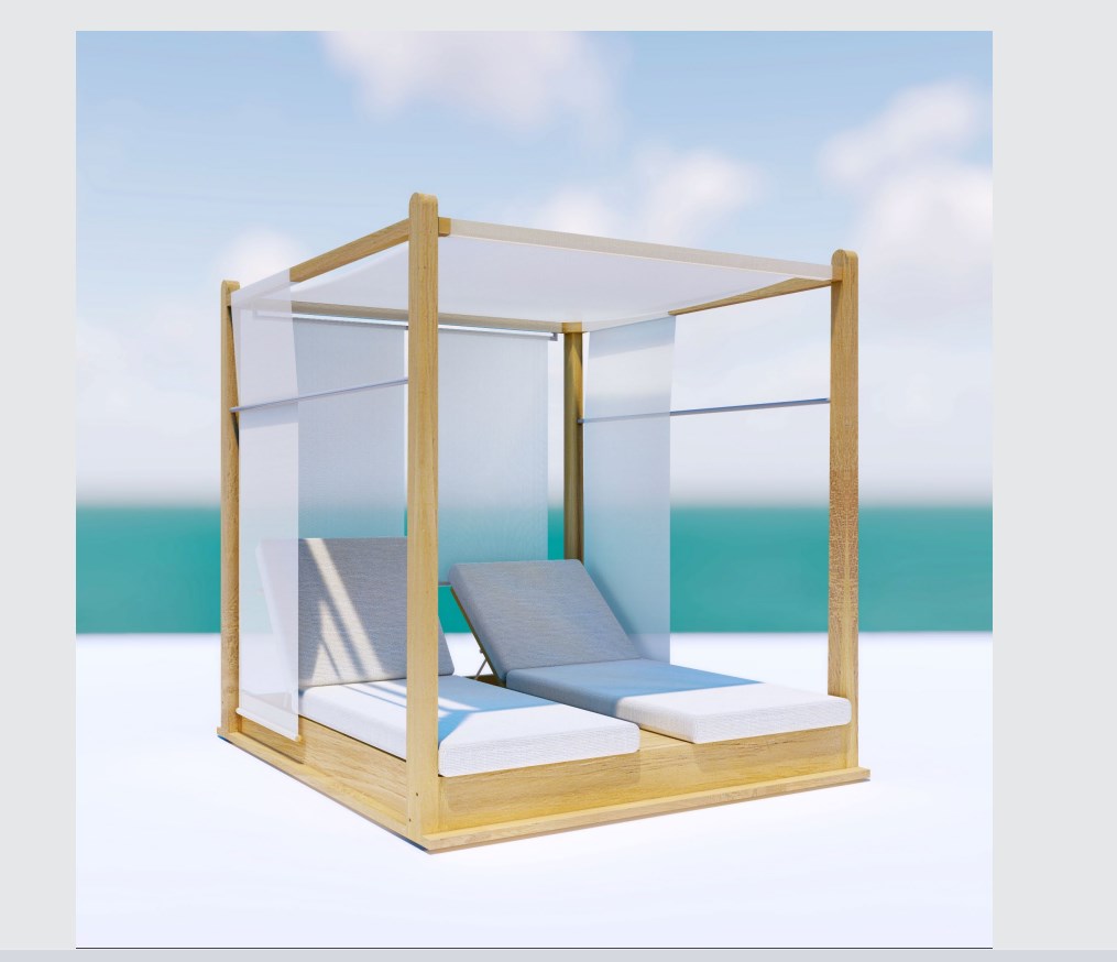 Pool garden sets sunbed daybed wood furniture outdoor bed with canopy