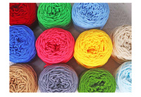 Fil Ring Spun Teint 100 % Polyester Moelleux, Doux et Épais de 6 MM, Anti-Boulochage, Volumineux pour Tricot à la Main