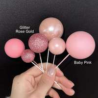 Accessoires de décoration de gâteaux, ensemble de 32 pièces, boules de poudre, éventails en papier, accessoires pour gâteaux, décoration de table de dessert d'anniversaire