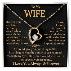 Collier avec pendentif en forme de cœur en cuivre pour ma femme, avec carte de texte personnalisée - Cadeau romantique de la part de mon mari, bijoux personnalisés classiques UIONEN - Product Image 3