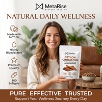 300 capsules molles de cannelle de Ceylan, complément alimentaire naturel antioxydant à base de plantes, favorise la santé intestinale et l'énergie chez les adultes