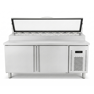 Table de travail commerciale en acier inoxydable à prix d'usine, <span class=keywords><strong>comptoir</strong></span> réfrigéré, table de préparation de <span class=keywords><strong>pizzas</strong></span>, réfrigérateur pour cuisine - Product Image 2