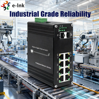 Switch Ethernet Gigabit Industrial Administrado de 8 Puertos, 2 Ranuras SFP, Gestión Web, Capacidad de 20 Gbps, Soporte VLAN para Red de Cámaras IP