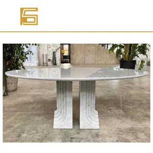Luxury stone furniture italian white marble dining table for sale