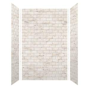 Panel de <span class=keywords><strong>Ducha</strong></span> Moderno sin Marco con Textura de Mármol, Juego de 3 Piezas Biscotti, 60 pulgadas de ancho x 36 pulgadas de profundidad x 96 pulgadas de altura, Mamparas de Baño - Product Image 3