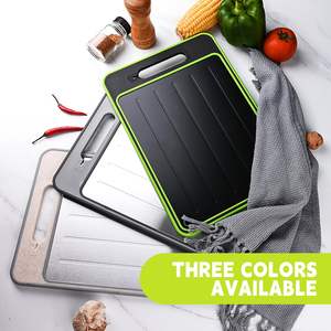 Tagliere Doppio Lato per Alimenti in Lega di Alluminio e Paglia di Grano PP con Pietra per Affilare, Scongelamento Rapido - Product Image 5