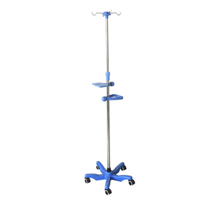 Soportes de suelo portátiles de acero inoxidable para infusión intravenosa para hospitales y clínicas; postes de infusión intravenosa ajustables y soportes para goteros. - Product Image 3
