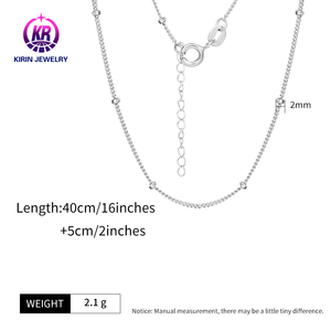 Collar de Cuentas de Plata de Ley 925 Kirin <span class=keywords><strong>Funky</strong></span> <span class=keywords><strong>Silver</strong></span>, Cadena Larga al por Mayor, Estilo Moderno Hipoalergénico - Product Image 3
