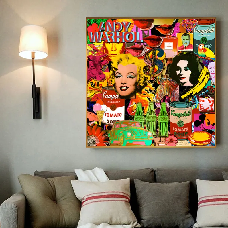 Poster moderne Leinwand Malerei Vintage Andy Warhol Suppe Kunst abstrakte Ölgemälde Wandbilder für Wohnzimmer Quadro Home Decor