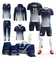 Conjuntos de Uniformes de Fútbol de Secado Rápido, Transpirables, de Poliéster Sublimado, Camiseta y Pantalones Cortos para Entrenamiento de Equipos Escolares