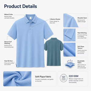 Polo Personalizado con Logotipo Unisex para Hombre y Mujer, Calidad Premium, Suave y Transpirable, Pique, Ropa de Golf para Equipos, Venta al Por Mayor, Varios Colores, Tallas S-4XL - Product Image 4