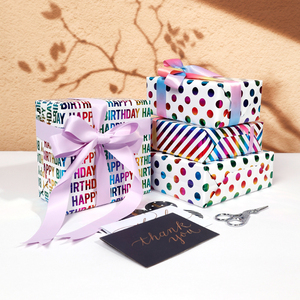 Wholesale Christmas <b>Birthday</b> Hot Stamping Tissue 43*300cm Gift Luxury Custom Packaging <b>Wrapping</b> <b>Paper</b> <b>Roll</b> - Product Image 2