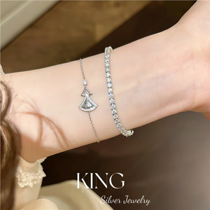 KING <b>Silver</b> Jewelry S925 Sterling <b>Silver</b> <b>Necklace</b> Geometric Pendant Women's Party Fashion Jewelry <b>Set</b> - Product Image 5