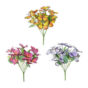 Ramo de Mariposas, Flores Artificiales de Seda, <span class=keywords><strong>Planta</strong></span> de Hierba, <span class=keywords><strong>Iris</strong></span> Simulado, Decoración para Cumpleaños y Bodas - Product Image 2