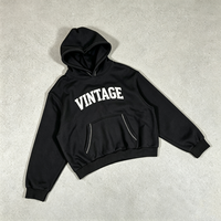 Sweat à capuche imprimé DTG noir, coupe ajustée, en coton de haute qualité, molleton bouclette, personnalisé, avec logo imprimé, coupe oversize