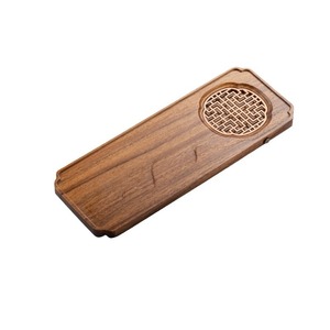 Bandeja de Té de Madera Maciza de Nogal 48x17x2.5cm con Drenaje, Estilo Chino Moderno, Mesa para Preparación de Té en Casa - Product Image 5