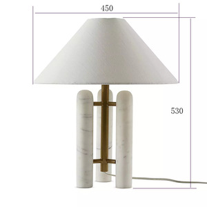 Lampe de table moderne en marbre E27 Led 220V avec interrupteur pour salon, chambre à coucher, éclairage décoratif - Product Image 3