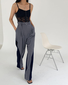 2022 nuovi arrivi autunno kaki vita alta cerniera Casual Palazo pantaloni gamba larga donna - Product Image 6