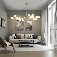 Branches d'arbre moderne lustre à LED boules de verre lampes suspendues boule de décoration moléculaire suspension de luxe pour la maison