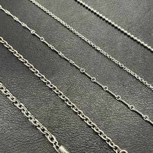 Kalung Rantai Tembaga Tunggal Gaya Retro Hip-hop, Rantai Salib Tebal dengan Huruf, Rantai Manik Bulat Tipis, Penjualan Langsung Pabrik - Product Image 2