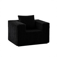 Canapé modulaire japonais monoplace en tissu chenille et éponge, sans assemblage, design compressible pour appartement, salon, chambre, villa, hôtel