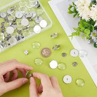 Base de broche en acier inoxydable vierge pour cabochon, avec attache épingle, pour kit de fabrication d'accessoires de bijoux