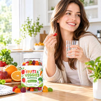 Gummies de fruits et légumes SPL OEM avec vitamine C et zinc, végétaliens, sans gluten, complément bien-être quotidien