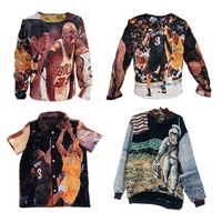 Sweat à capuche personnalisé en tapisserie, style streetwear, en coton épais de haute qualité
