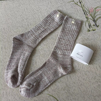 Calcetín Térmico Acogedor Leda Darcy Ultra Slouchy de Punto Acanalado Súper Suave de Lana de Cachemira para Mujer