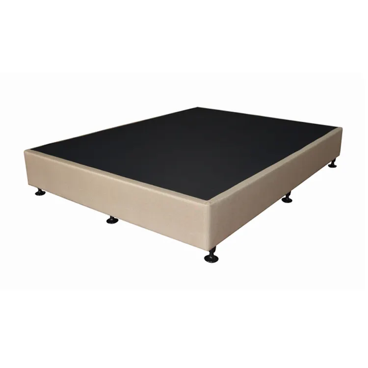 Assemblage de cadre de lit gris king size californien double simple en bois OEM Base de lit à lattes en bois pour lits d'hôtel