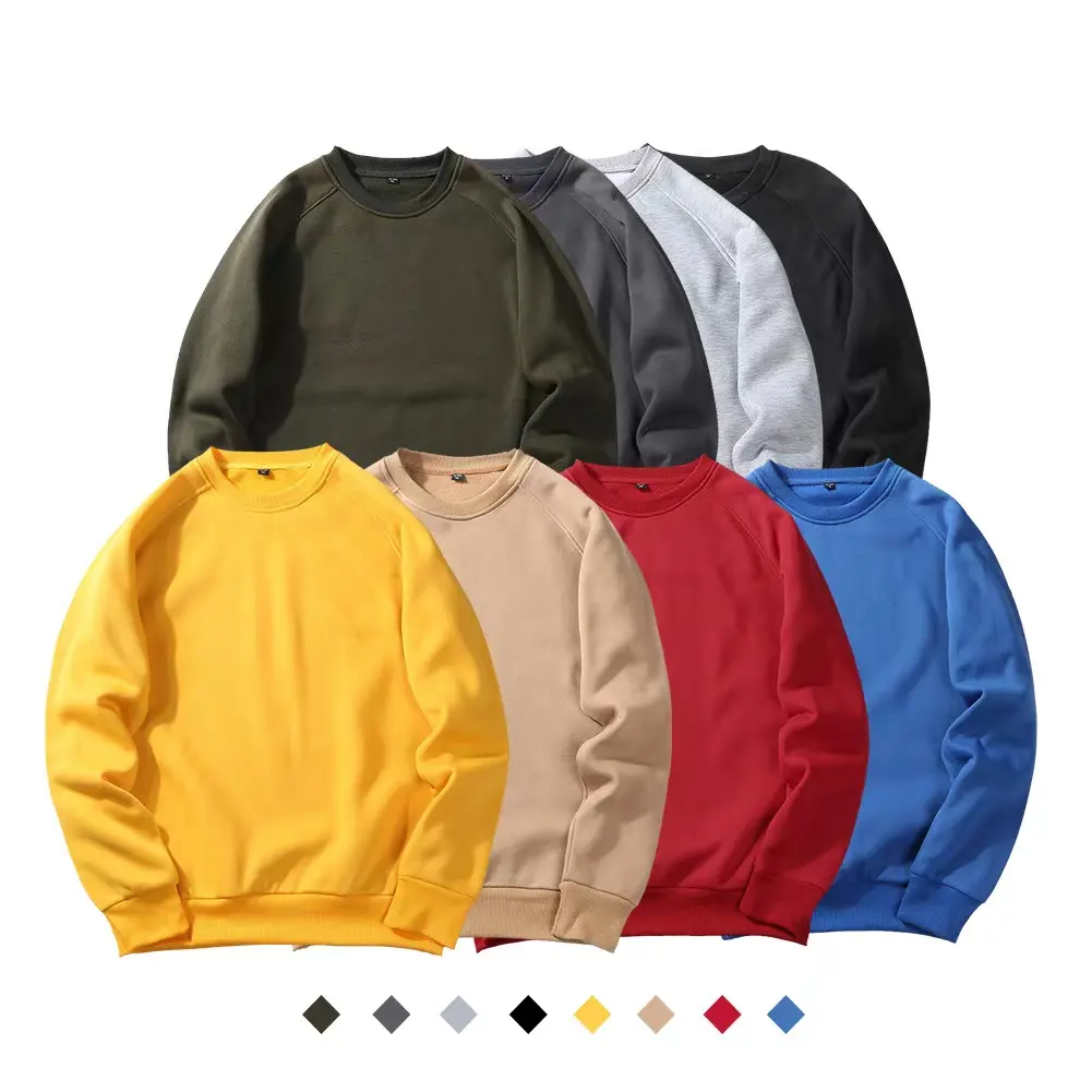 Custom Printed crewneck men's hoodies & sweatshirts 100% Cotton long sleeve oversize pullover hoodies sweatshirts