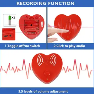 Heart Shape Voice Recorder For Plush Toys DIY Sound Module For Stuffed Animals Simple Recording Creative Gift