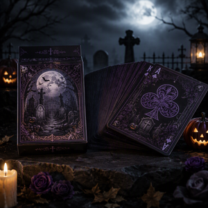 Jeu <span class=keywords><strong>de</strong></span> cartes <span class=keywords><strong>de</strong></span> poker personnalisé avec des illustrations exquises sur <span class=keywords><strong>le</strong></span> thème d'Halloween, cartes à jouer aux couleurs sombres et atmosphériques - Product Image 4