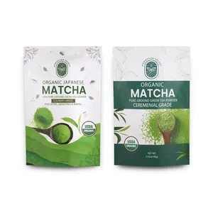 Tùy chỉnh in thực phẩm có thể tái chế trà đứng lên túi nhôm lá dây kéo hạt bao bì túi Matcha bột đứng lên túi