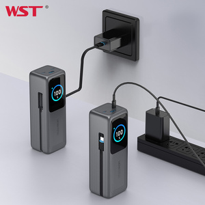 WST <span class=keywords><strong>Powerbank</strong></span> Cable de carga incorporado Pantalla LED PD 100W y <span class=keywords><strong>140W</strong></span> Carga rápida Alta capacidad 30000mAh Banco de energía para computadora portátil - Product Image 1