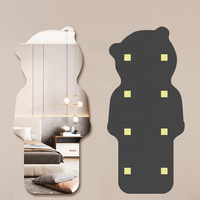 Hot Selling Flexible Acrylic Plastic Mirror Sheets Wall Stickers Full Length Frameless Full Body Mirror Tiles for Bedroom