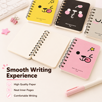 Mini Cuaderno Espiral con Diseño de Oso de Dibujos Animados, 4 Unidades, Negro, Amarillo, Rosa, Papel de Alta Calidad, Fabricante OEM ODM, Pedidos al Por Mayor
