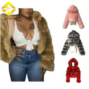 S-8XL vestiti invernali cappotto di pelliccia manica lunga taglie forti giacche addensate da <span class=keywords><strong>donna</strong></span> con cerniera tinta unita pelliccia di volpe sintetica da <span class=keywords><strong>donna</strong></span> - Product Image 1