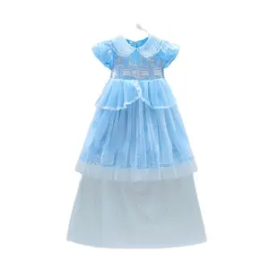 Girls' 2023 Summer Thin Lolita Pure Cotton Fashionable New Elsa Princess Skirt Summer Dress Birthday Dress