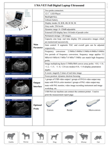 Échographe portable ZY-S70A pour usage vétérinaire, système d'échographie noir et blanc avec technologie de diagnostic <span class=keywords><strong>4D</strong></span> - Product Image 4