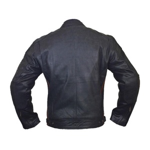 Veste en cuir élégante avec patchs pour filles Veste en cuir de moto pour hommes Impression de logo personnalisé Mot de moto à manches en cuir intégral - Product Image 2
