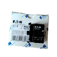 Contact de la série de boutons modulaires M22 M22-LED-G IP66 avec LED intégrée, bornier à vis, 15mA, 12-30V AC/DC, interrupteur 1NO1NC