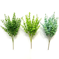 Bouquet d'eucalyptus artificiel en gros, branche de feuille de monnaie, plante verte suspendue, tige de feuille, décoration de table pour mariage et fête à domicile