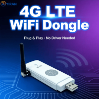 Clé USB WiFi 4G LTE débloquée, version mondiale, modem Cat4 150 Mbps avec emplacement pour carte SIM, routeur WiFi de poche Plug and Play, point d'accès