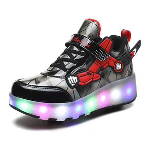 Helios Flashing Roller Shoes Iridescent Pink Two Wheels Plastic Material Kids And Adults Skatewear - Product Image 2